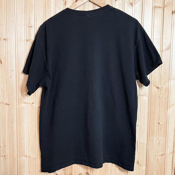 NIRVANA Sz L 2021 Black Smiley Face Crew All Cotton T Shirt Big Face Graphic - Picture 3 of 3